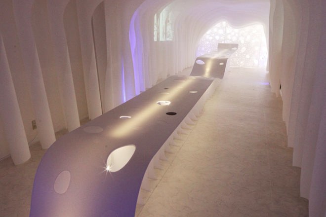 green design, eco design, sustainable design, Kotaro Horiuchi, pop up office space, modular office space, glass fiber paper, Paper Cave, White Cube Gallery Nagoya