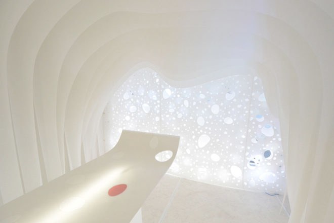 green design, eco design, sustainable design, Kotaro Horiuchi, pop up office space, modular office space, glass fiber paper, Paper Cave, White Cube Gallery Nagoya
