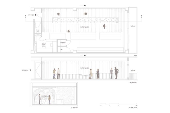 green design, eco design, sustainable design, Kotaro Horiuchi, pop up office space, modular office space, glass fiber paper, Paper Cave, White Cube Gallery Nagoya