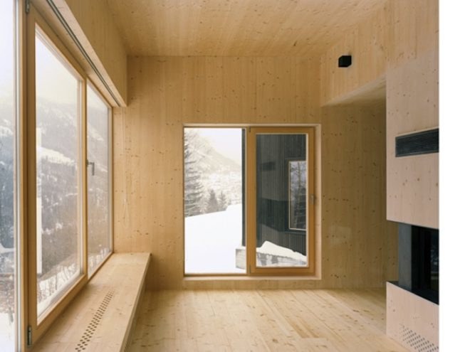 Lacroix | Chessex Architectes, Maison aux Jeurs, Les Jeurs, timber cabin, untreated timber, untreated fir, all timber cabin, all timber architecture, dark timber, alpine retreat, alpine architecture, switzerland, swiss cabin, wood-lined interior