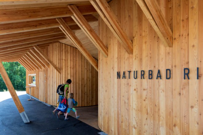 Naturbad Riehen, Herzog & de Meuron, switzerland, natural swimming pool, riehen, chlorine-free swimming pool, swimming pool