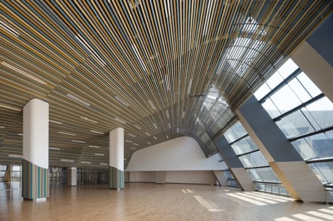 studio505, phoenix valley, green roof, vertical walls, pv system, solar thermal arrays, natural ventilation, LED lighting, stormwater management, chinese opera, cultural center, wujin, changzhou, china architecture, chinese architecture, china 3 star rating