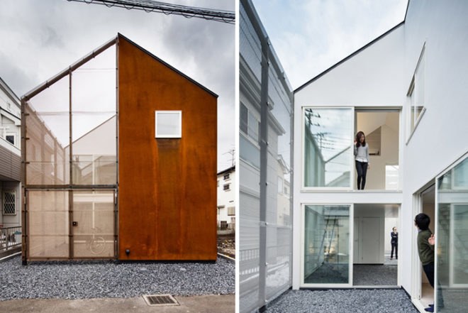 Sugawaradaisuke Studio, Transustainable House, Tokyo home, rusty exterior, adaptable home, semi-indoor areas