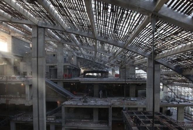 hang lung plaza, riverside 66, tianjin, china, chinese architecture, pre certified leed gold, kpf, kpf architects, Kohn Pedersen Fox Architects, hai he river, he ping lu, concrete ribs, James von Klemperer, curved building, riverfront