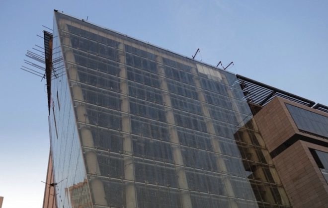hang lung plaza, riverside 66, tianjin, china, chinese architecture, pre certified leed gold, kpf, kpf architects, Kohn Pedersen Fox Architects, hai he river, he ping lu, concrete ribs, James von Klemperer, curved building, riverfront