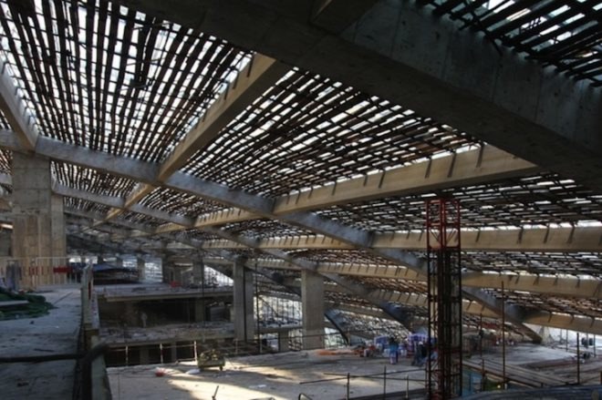 hang lung plaza, riverside 66, tianjin, china, chinese architecture, pre certified leed gold, kpf, kpf architects, Kohn Pedersen Fox Architects, hai he river, he ping lu, concrete ribs, James von Klemperer, curved building, riverfront