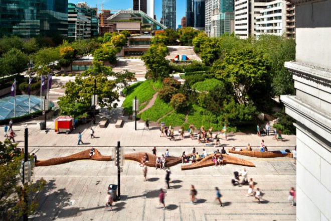 Urban Reef, VIVA Vancouver, vancouver, pop up park, urban seating, robson redux, pedestrian friendly, modular seating