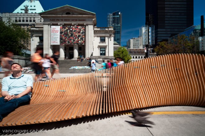 Urban Reef, VIVA Vancouver, vancouver, pop up park, urban seating, robson redux, pedestrian friendly, modular seating