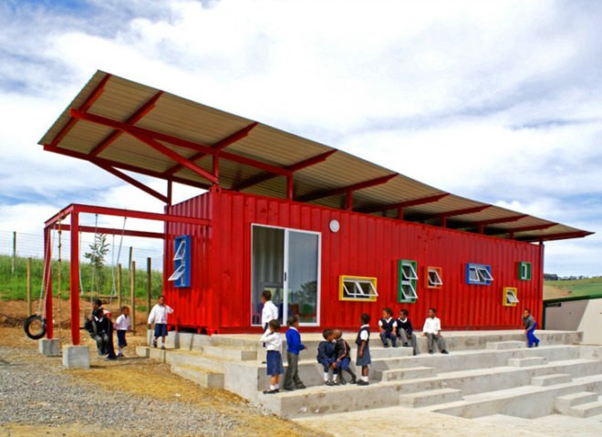 Shipping container, shipping container school, Waldorf, Waldorf school, Waldorf Orange County, orange county, South Africa, REALM, shipping container schools, school, school room, schoolrooms,