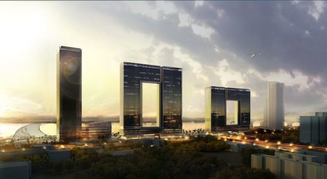 atkins, window of guangzhou, pearl river, guangzhou, atkins engineering, chinese architecture, shu guang, china communications construction company, window-shaped building, port city, international trade, high-end office buildings, solar shading