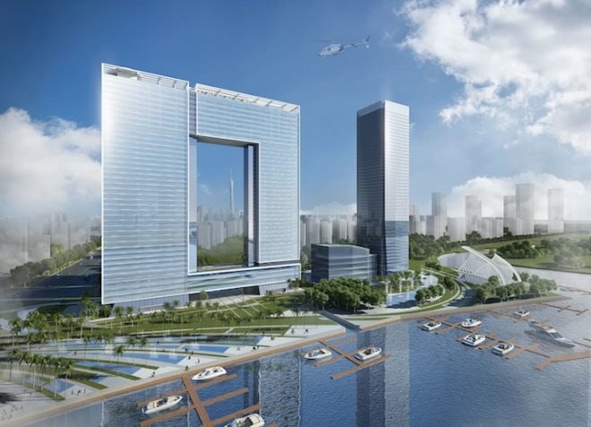atkins, window of guangzhou, pearl river, guangzhou, atkins engineering, chinese architecture, shu guang, china communications construction company, window-shaped building, port city, international trade, high-end office buildings, solar shading