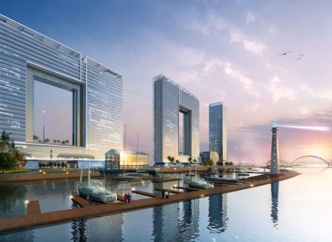 atkins, window of guangzhou, pearl river, guangzhou, atkins engineering, chinese architecture, shu guang, china communications construction company, window-shaped building, port city, international trade, high-end office buildings, solar shading