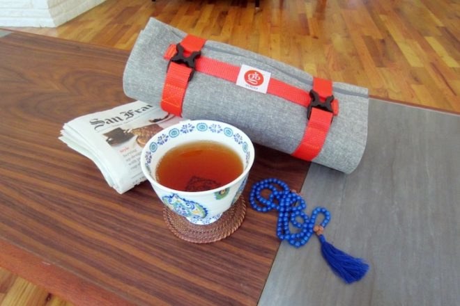 YOGO mat, yoga, yoga mat, reader submitted content, biodegradable yoga mat, foldable yoga mat, compact yoga mat, lightweight yoga mat, eco yoga mat, YOGO, Jessica Thompson, Ryon Lane