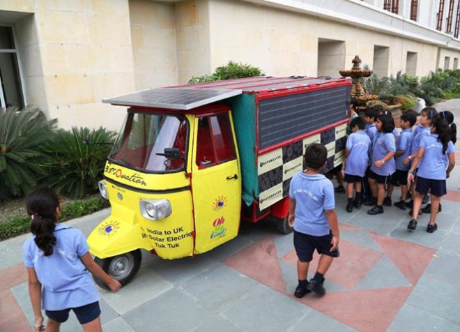 solar, powered, tuk tuk, bangalore, india, england, naveen, rabelli, tejas, ecomobility, green, electric, car