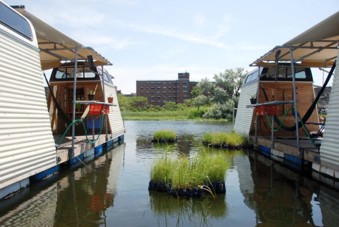 truck-a-float hotel, Combo Colab , Rockaway sustainable hotel, Rockaway floating hotel, Far Rockaway, eco-pods, sustainable hotels, repurposed automobile parts, repurposed truck parts