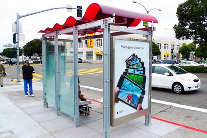 green bus stop, recycled green bottles, Japanese fruit-shaped bus stop, solar powered bus stop, green roofed bus stop, Lundberg Design, Aaron Scales, Dutch WVTTK Architects