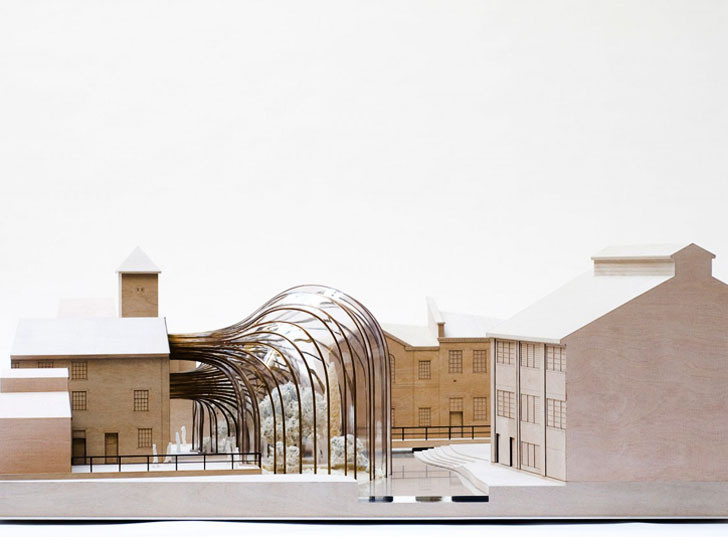 Thomas Heatherwick, glasshouse, glass house, Bombay Sapphire, gin distillery, 3D model, conceptual model