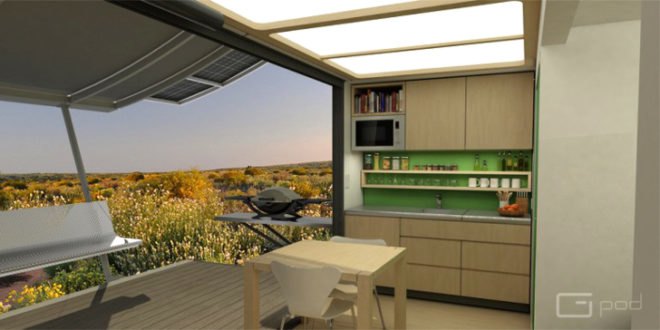 G-pod, tiny homes, shipping container, shipping container architecture, mobile home, transportable, expandable, expanding house, pop up, Dwell, G-pod Dwell, Australia