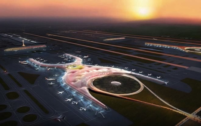 lord foster, foster + partners, mexico city, fernando romero enterprise, mexico city airport, mega airport, airport design, airports, sustainable airports, sustainable architecture, leed platinum, solar power, rainwater collection,