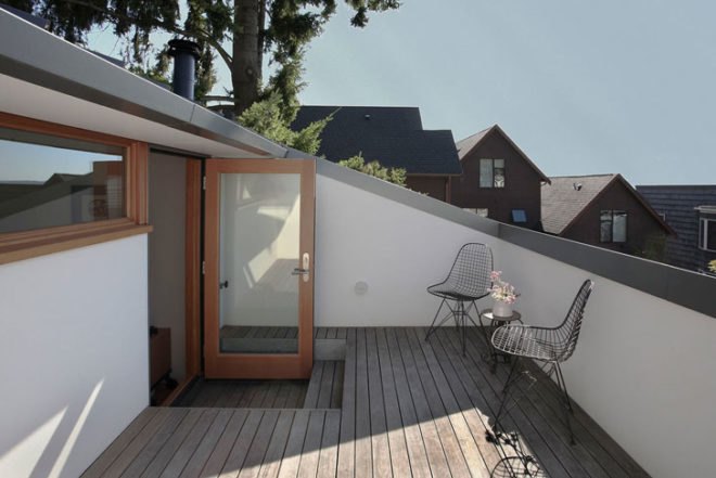 Main Street House SHED Architecture, SHED Architecture, Concrete house, natural building materials, wood interior, natural lighting, San Francisco architecture, sloped roof, roof deck, green architecture