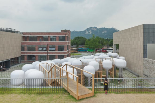 Moon Ji Bang, inflatable mushrooms, Shinseon Play, National Museum of Modern and Contemporary Art,