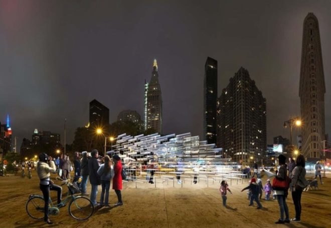 INABA, architecture, light installation, New York Light, Flatiron competition, art, holiday season nyc, art installation nyc, flatiron holiday exhibit, bengal.fierro, Tillotson Design Associates