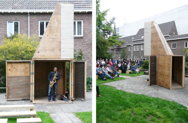 Vullings de Moor pavilion, wooden pavilions, reclaimed wood, reused wood, wooden architecture, Dutch architects, Dutch wooden pavilion, pavilion architecture, Dutch architecture, Cultural Nova The Netherlands, natural lighting, transformable pavilion, transformable architecture