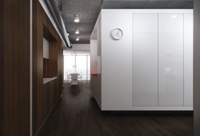 Graham Hill, Lifeedited, Toronto, LEED Gold, cube within a cube, transformable space, multifunctional space, transformable living unit, space maximizing, rc3, river city 3, Saucier + Perrotte, urban capital, smart house, graham hill collection