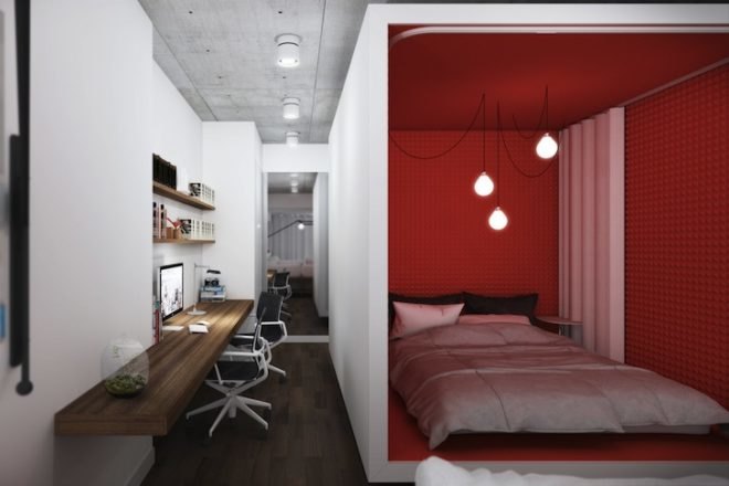 Graham Hill, Lifeedited, Toronto, LEED Gold, cube within a cube, transformable space, multifunctional space, transformable living unit, space maximizing, rc3, river city 3, Saucier + Perrotte, urban capital, smart house, graham hill collection