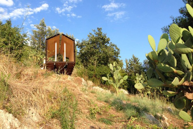 Sa.und.sa architetti, wooden shelter, ESTIA: the hearth room, Italian design, habitable sculpture, architecture workshop