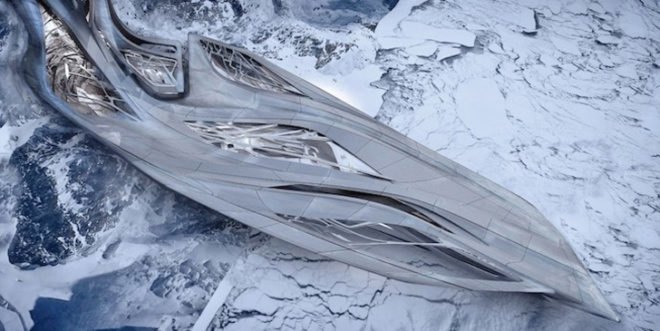 Transformable Antarctic Research Facility, Zaha Hadid, Vienna architecture student, architecture student, student work, research station, Antarctica, transformable architecture, environmental tourism, transportation hub, harsh weather