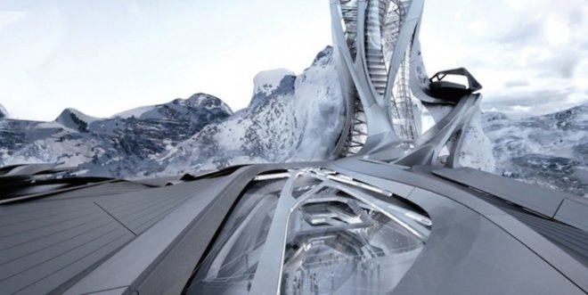 Transformable Antarctic Research Facility, Zaha Hadid, Vienna architecture student, architecture student, student work, research station, Antarctica, transformable architecture, environmental tourism, transportation hub, harsh weather