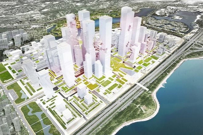 KAMJZ, Shenzhen bay super city, Shenzhen, masterplan, Shenzhen masterplan, terraced towers, reclaimed land, mixed use