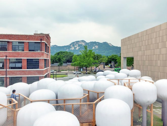 Moon Ji Bang, inflatable mushrooms, Shinseon Play, National Museum of Modern and Contemporary Art,