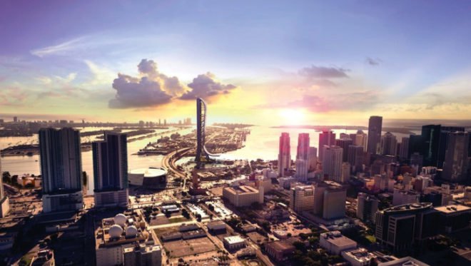 SkyRise Miami, Miami, development, Jeff Berkowitz, coastal development, Florida, Bayside Marketplace, observation tower, amusement park, thrill ride, skyscraper