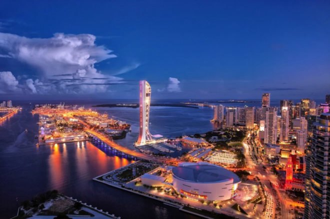 SkyRise Miami, Miami, development, Jeff Berkowitz, coastal development, Florida, Bayside Marketplace, observation tower, amusement park, thrill ride, skyscraper