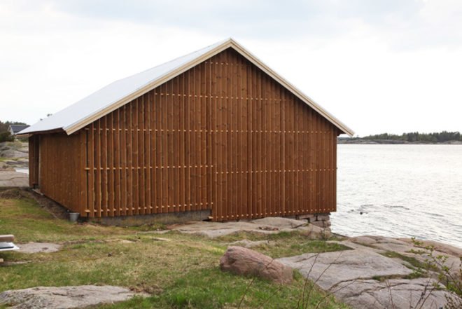 Snøhetta, renovated, Hudøy Cabin, Norway, corrugated polycarbonate, recycled wood, green renovation