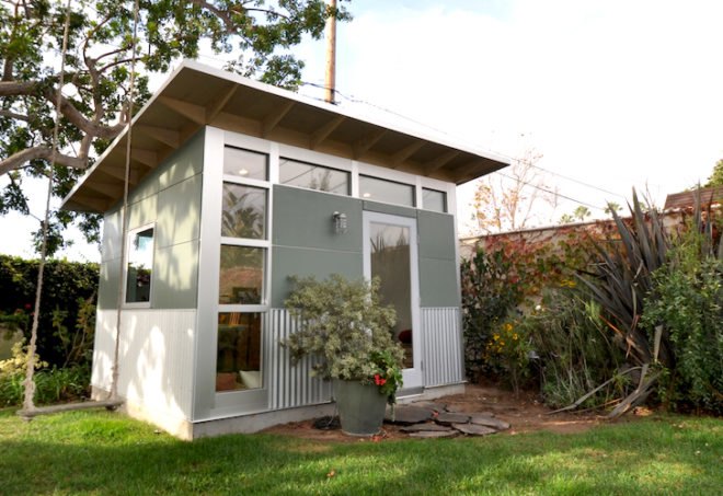 Studio Shed, Jeremy Horgan-Kobelski, Heather Irmiger, prefab shed, prefab design, Boulder, Colorado, Olympic mountain bikers, cycling couple, cycling, green design, sustainable design, eco-design, FSC-certified lumber, solar shed, green shed, backyard shed, stylish shed, prefab shed design,