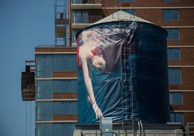 Water Tank Project, Word Above the Street, water shortage, water conservation, water tanks, water tank art, urband art, street art, nyc water initiative, global water issues
