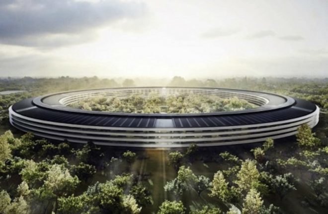 apple, apple campus, apple campus 2, tim cook, apple green features, apple sustainable campus, greenest building on the planet, climate week nyc, sustainable building, foster + partners, natural ventilation, renewable energy, solar array