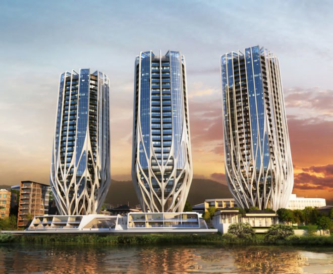 zaha hadid, zaha hadid architects, brisbane, grace on coronation, sunland group, toowong, australia, australian architecture, neo-futuristic architecture, sahba abedian, residential towers