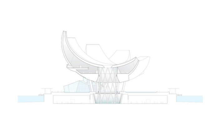 Safdie Architects, Artscience Museum Singapore, Singapore, musem, lilypad architecture, arup, singapore architecture, Fiber Reinforced Polymer, floating building, sustainable architecture, rainwater harvesting, rainwater collection