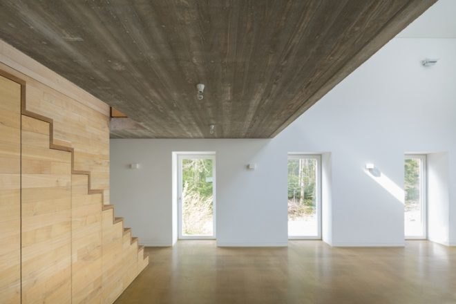 Stocker Dewes Architekten, green roof, horse stable, freiburg, germany, stable conversion, Black forest, minimalist, skylights, sustainable architecture, renovation, architecture renovation, german architecture