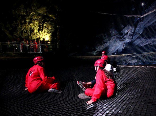Bounce Below, cave, cavern, Wales, adventure tourism, extreme sport, trampoline, suspension, underground trampolines