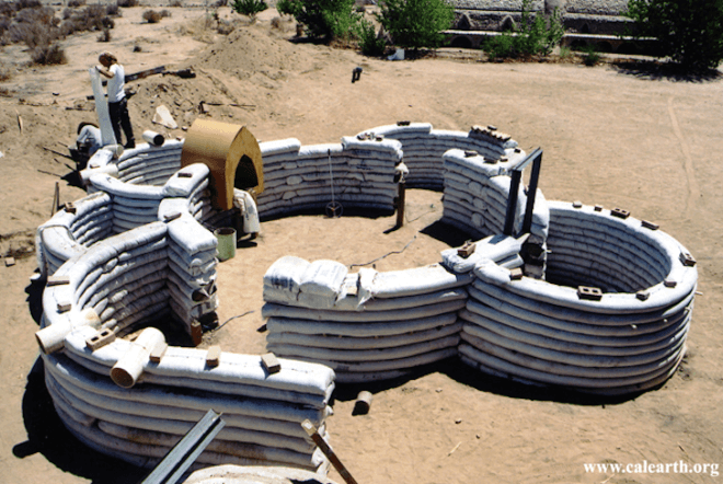 CalEarth, Superadobe, disaster proof home, earth construction, earth building, green building, Iranian architect, buildings fit for space, green design, DIY architecture, DIY home, California, green building course, RUMI, Mojave Desert, eco dome, moon cocoon, earth one, emergency shelter, materials of war, green building materials, sustainable building materials
