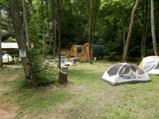 tiny houses, wooden houses, wooden homes, cabins, Gypsy cabins, Catawba Falls Campground, Low-Energy Retreats, North Carolina, mushroom-like cabins