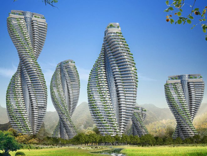 Vincent Callebaut, Citytrees DNA Towers, Citytrees, DNA design, green towers, energy-efficient towers, recycling, passivhaus, vertical city, vertical garden
