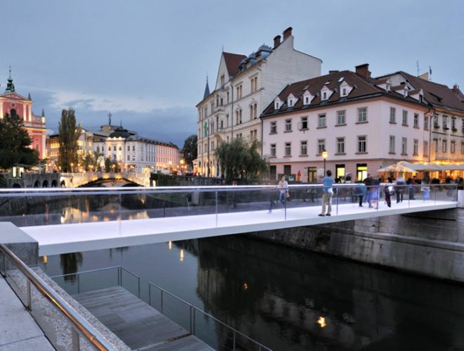 green design, eco design, sustainable design, Ljubljana, Ribja brv Footbridge, Arhitektura d.o.o., foot bridge Slovenia, Joze Plecnik