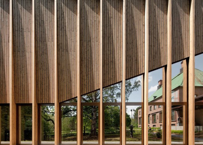 MX_SI studio, wooden facade, Mänttä museum, locally sourced materials, spanish architects, wood, natural materials, green architecture, Finland, finnish architecture