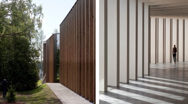 MX_SI studio, wooden facade, Mänttä museum, locally sourced materials, spanish architects, wood, natural materials, green architecture, Finland, finnish architecture